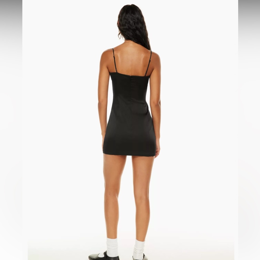 Sunday Best Black Satin Slip Mini Dress - Picture 2 of 5